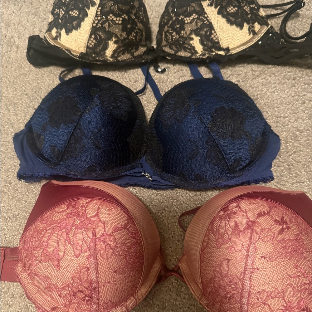 Elegant Lace Intimates Set - Black, Blue, Red